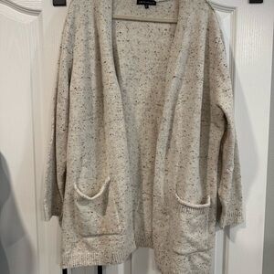 Cream Open-Front Cardigan Sweater